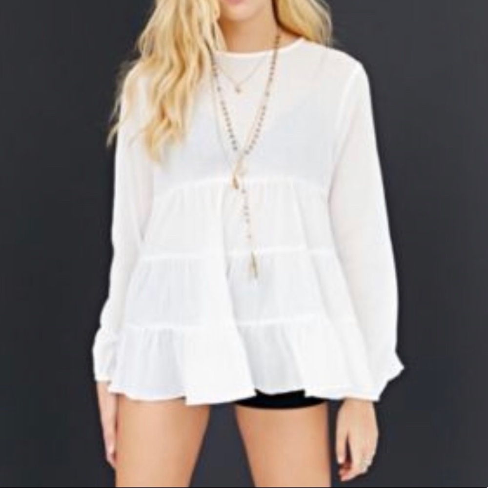 KIMCHI BLUE GAUZE BABYDOLL BUTTON-BACK